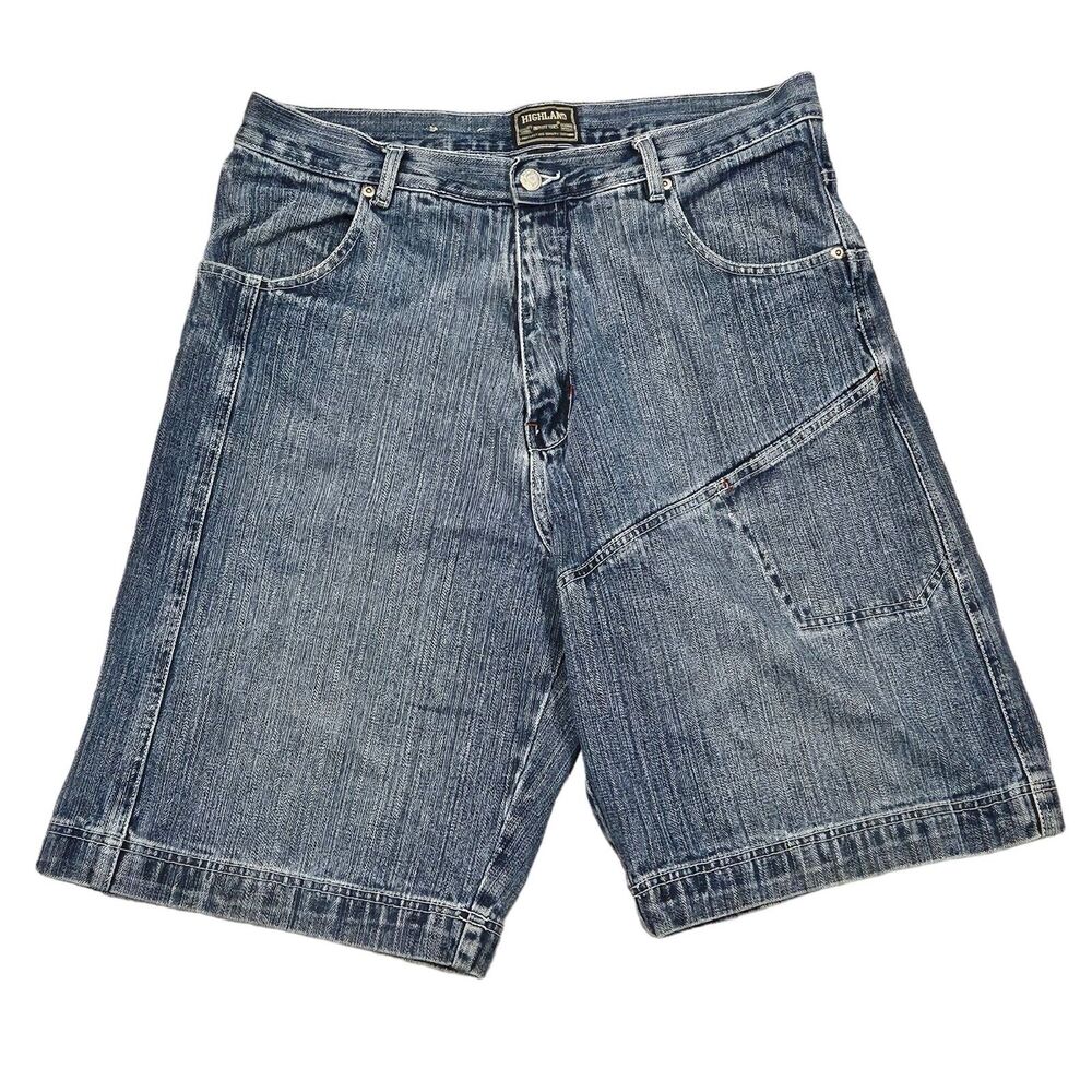Highland Outfitters Men's Denim Cargo Shorts 100% Cotton Size 36